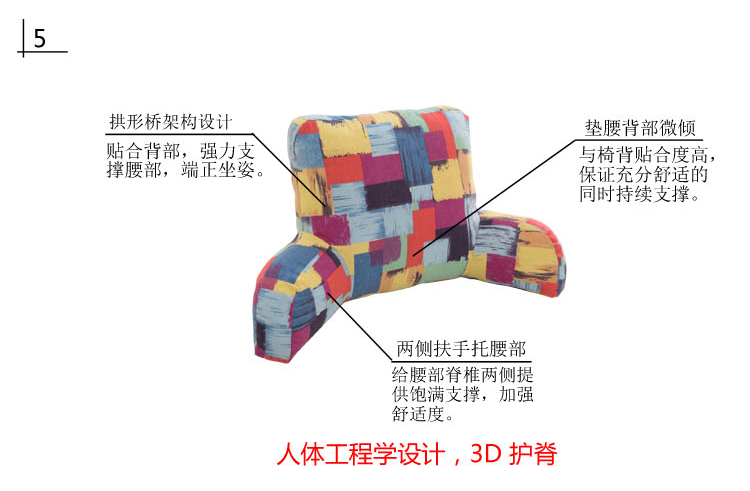 Tăng chiều cao cotton và vải lanh văn phòng đệm hoạt hình gối eo ghế lớn xe bên trong gối trở lại đệm pad giường gối gối tựa lưng ghế gỗ