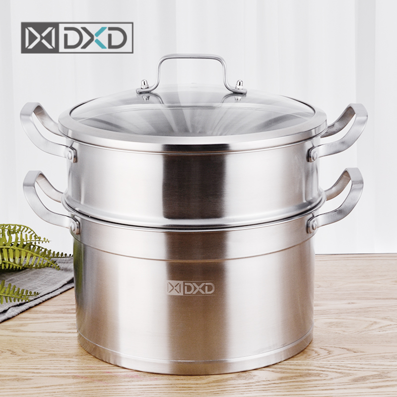 German 304 stainless steel steamer household thickened small steamer double-layer large 2 3-layer capacity steamer gas stove