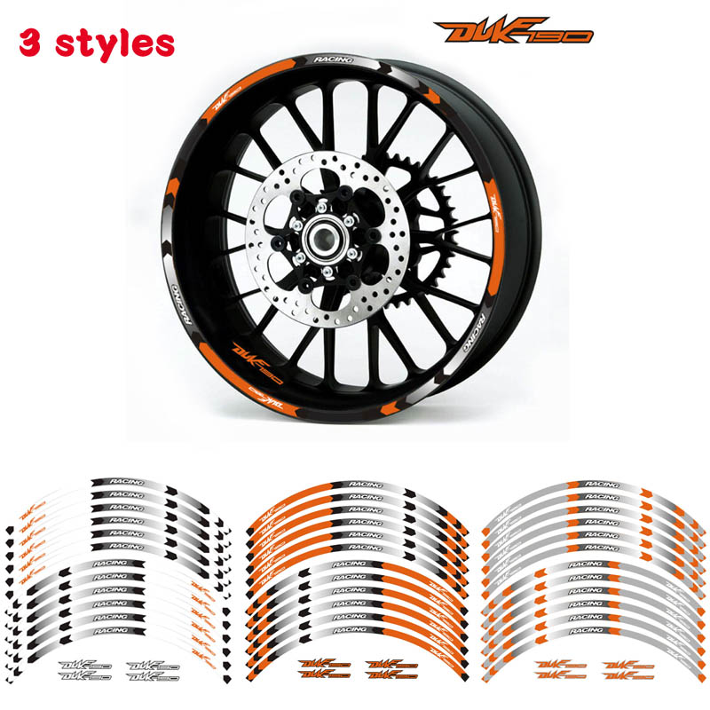 New KTM DUKE790 locomotive patch flower retrofit wheel shell wheel frame car ring steel ring 3M waterproof reflective patch paper