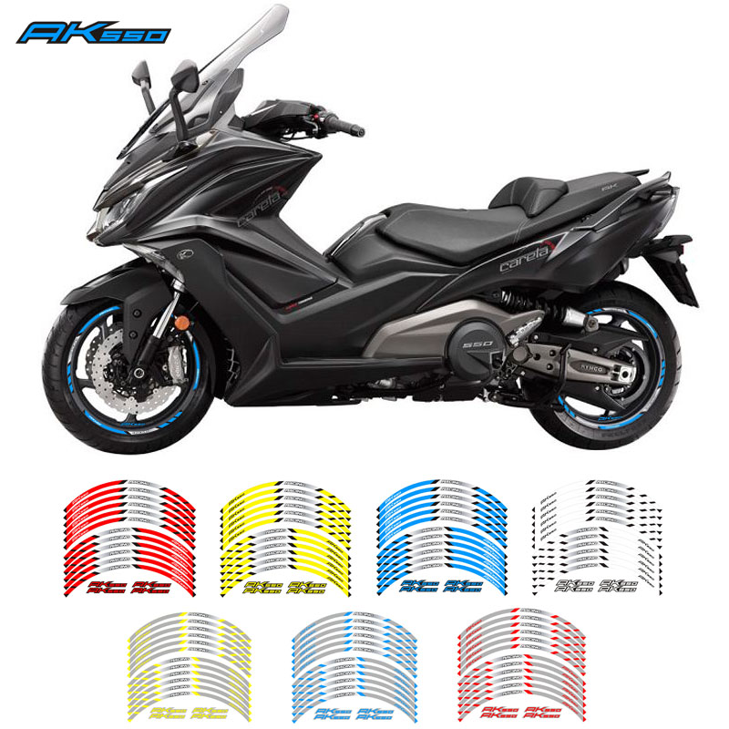 New locomotive wheel hub steel rim sticker KYMCO AK550 rim sticker sports car reflective sticker