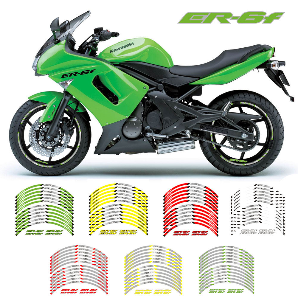 Kawasaki Kawasaki ER-6F logo 3M color waterproof special wheel sticker steel ring decal wheel sticker