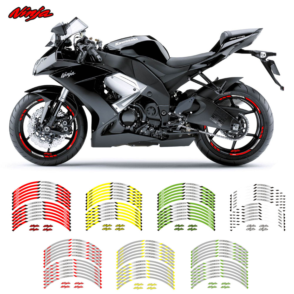 New Kawasaki kawasaki NINJA steel rim sticker reflective rim sticker machine wheel hub sticker 17 inch