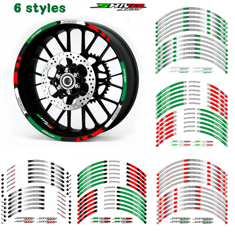 Apulia steel rim stickers reflective rim stickers aprilia SHIVER750 motorcycle wheel stickers 17 inch