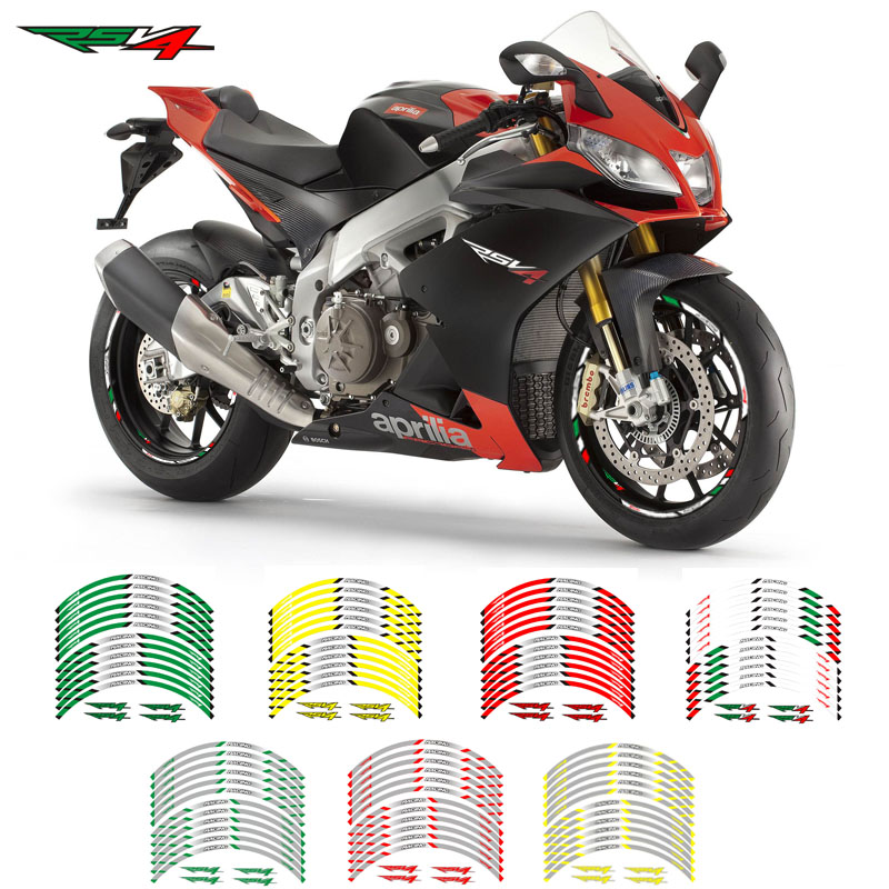 New Aprilia RSV4 locomotive modified personality wheel hub sticker rim rim waterproof reflective patch paper