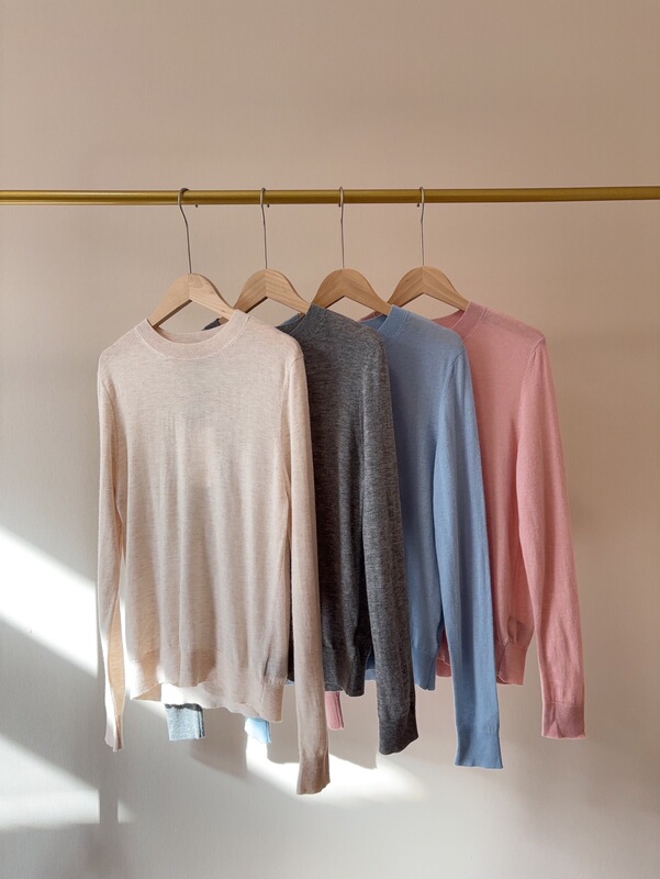Double Twelve! High-End 100% Fine-Spun Cashmere Base Layer, Comfortable and Lightweight, Thin Round-Neck Cashmere Sweater for Autumn and Winter