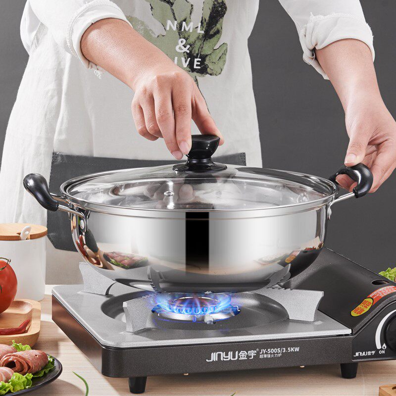 Cassette stove fire pot special pot Card magnetic stove eat hot pot special pot Household all-in-one Mandarin duck hot pot deepen and increase