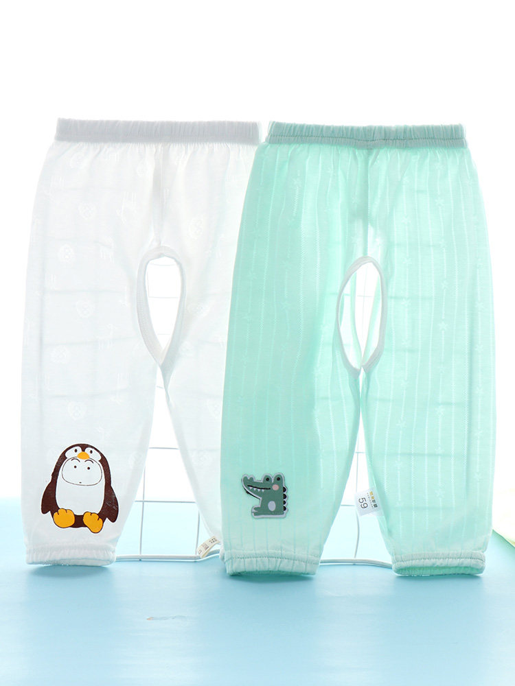 Open crotch pants summer boys baby toddler pants thin spring summer summer trousers kids anti-mosquito pants ultra-thin one-year-old baby