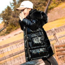 next inss girls down jacket medium and long 2020 new female big boy winter thickened jacket winter white duck down