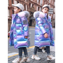 next inss girls down jacket 2020 new Korean version of the childrens middle and long white duck down western style thickened jacket