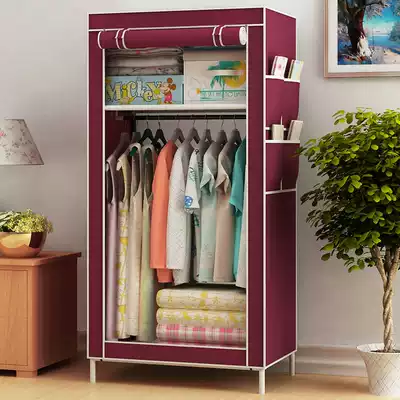 Simple wardrobe cloth home bedroom sturdy and durable wardrobe students single small net red full hanging splicing detachable