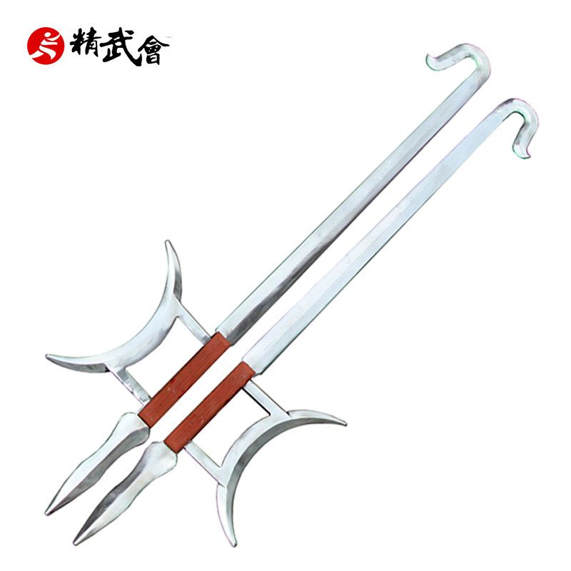 Stainless steel tiger head armguard double hook fine double hook martial arts double hook martial arts weapons have not cut the edge