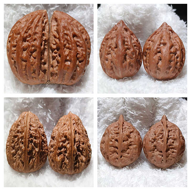 45原桩大粗筋核桃 文玩 45原桩大粗筋核桃 文玩 文玩核桃南疆石凹底