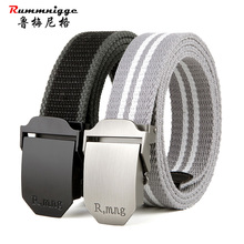 帆布腰带自动扣皮带男女通用