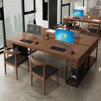 Solid Wood desktop computer desk staff log desk simple modern office staff office Card Holder combination