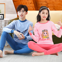 Teen Boy Warm Underwear CUHK Boy Autumn Clothes Autumn Pants Pure Cotton Suit Junior High School Long Sleeve Bottom Cotton Sweatshirt