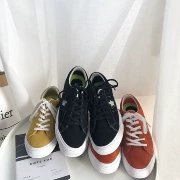 Giày Xu Liuman Canvas 2018 mùa xuân Harajuku ulzzang mẫu đôi sao với giày đế bằng phong cách Hồng Kông