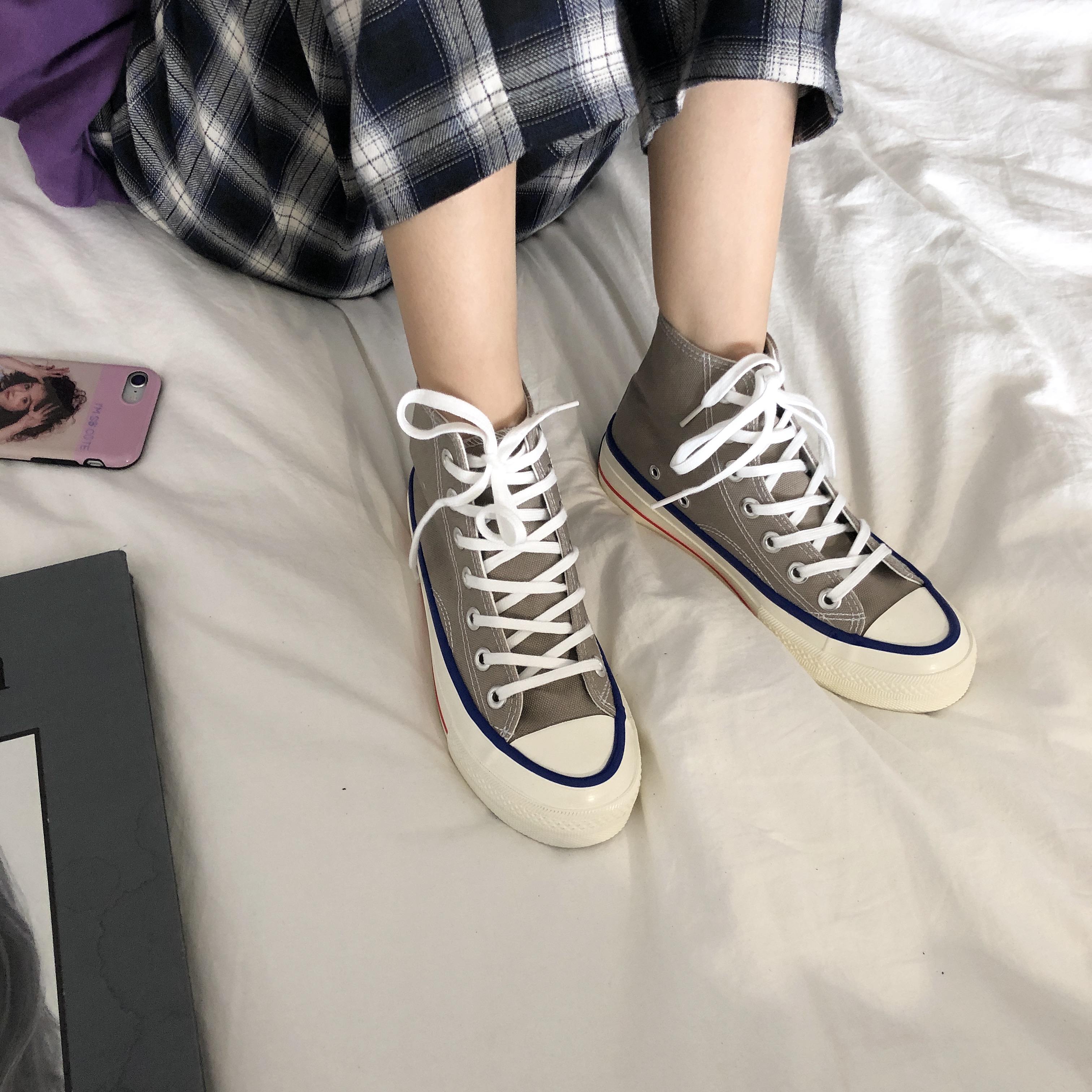 Xu Liumang Xia Phiên bản tiếng Hàn của giày vải cao gót ulzzang nam và nữ hoang dã chụp hình đôi giày nữ sinh viên giày sneaker nữ hot trend 2021