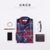 Flannel sanded kẻ sọc áo sơ mi nam dài tay trung niên nam ấm áo sơ mi giản dị xu hướng mùa xuân dày quần áo nam sơ mi cộc tay nam Áo