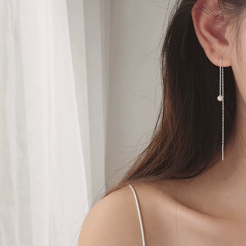 Дизайнерские серьги, длинная универсальная подвеска, серебро 925 пробы, простой и элегантный дизайн