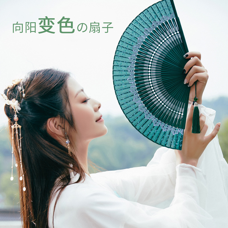 Chinese wind-folding fan retro style Classical Folding Fan Dancing ancient clothes Handmaid's Carry-on Fans small hand workers