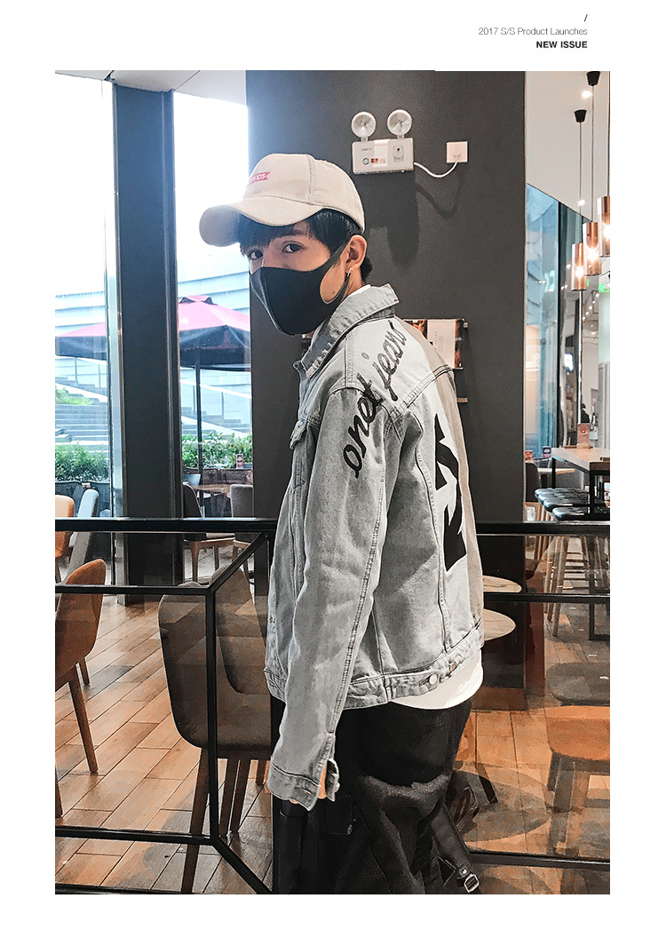 Áo khoác denim nam phiên bản Hàn Quốc theo xu hướng của học sinh bf gió Áo khoác ngoài mỏng cho bé trai áo khoác gió Hong Kong đẹp trai - Cao bồi style vintage nam