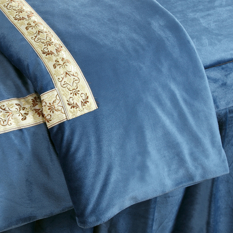 Beauty bed bao gồm bốn bộ màu rắn dày pha lê nhung san hô nhung cao cấp thẩm mỹ viện đơn giản massage giường bìa mùa thu và mùa đông mẫu ga phủ giường spa