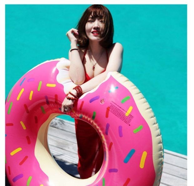 Vòng tròn bơm hơi donut phao cứu sinh vòng nách để tăng độ dày Trẻ em người lớn unisex phao cho bé