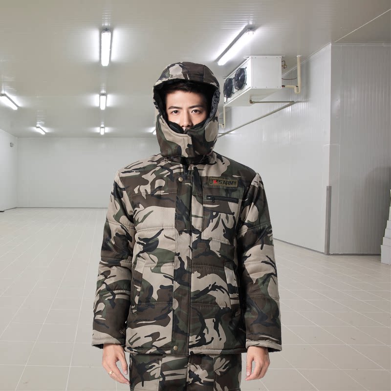 Labor camouflage cotton clothes for men plus thick cold storage clothes dedicated cold cotton cotton cotton cotton cotton cotton loose coat