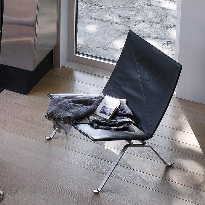 Single Italian-Style Designer Luxury Stainless Steel Modern Minimalist Pk22 Leisure Chair for Living Room with Rattan Weaving