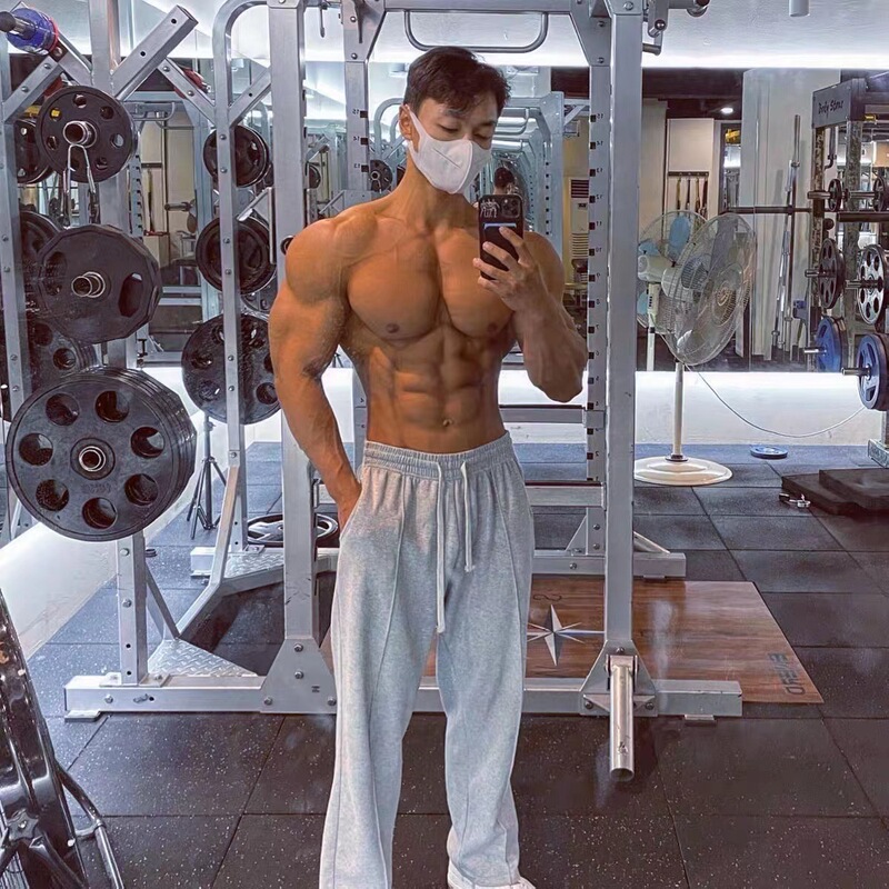 Gymboy Trendy Sports Pants, Fitness Straight-Leg Pants, Summer Training Loose Drape High-Street American Casual Sweatpants