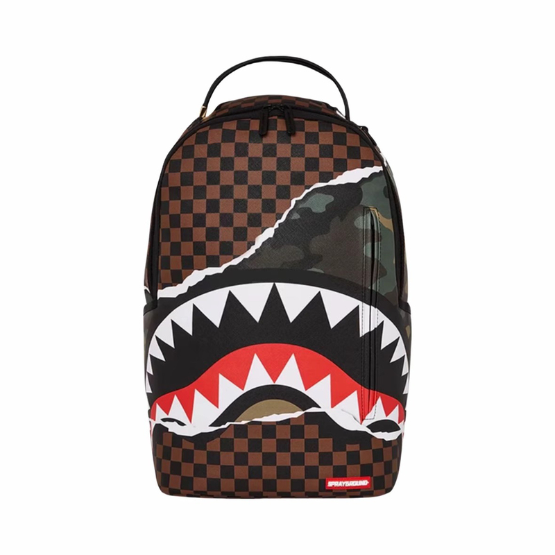 Sprayground Shark Big Logo Shark Mouth Checkerboard Camouflage Pvc Backpack School Bag Rucksack Sprayground Shark Big Logo Shark Mouth Checkerboard Camouflage Pvc Backpack School Bag Rucksack