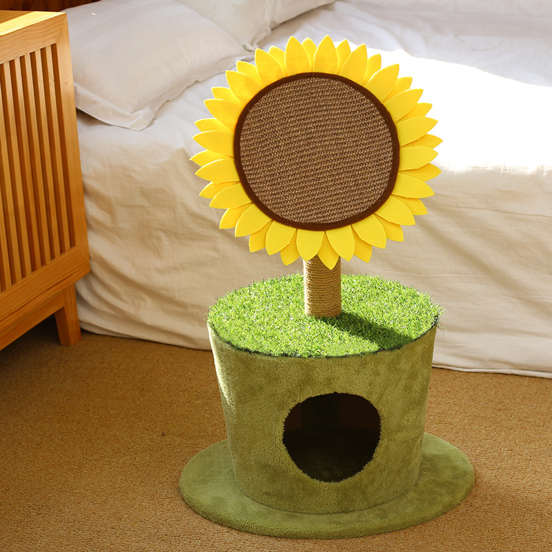 Sunflower Cat Nest Wooden Cat Climbing Frame Sword Grinding Claw Cat Scratching Board Kitty Supplies New Fun Cat Furniture Innate