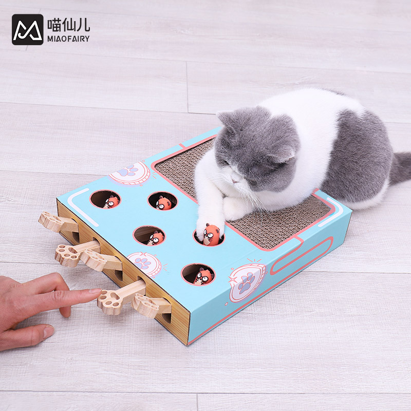 Meow fairy whack-a-mole cat toy cat scratching board nest wear-resistant corrugated paper cat paw board cat supplies