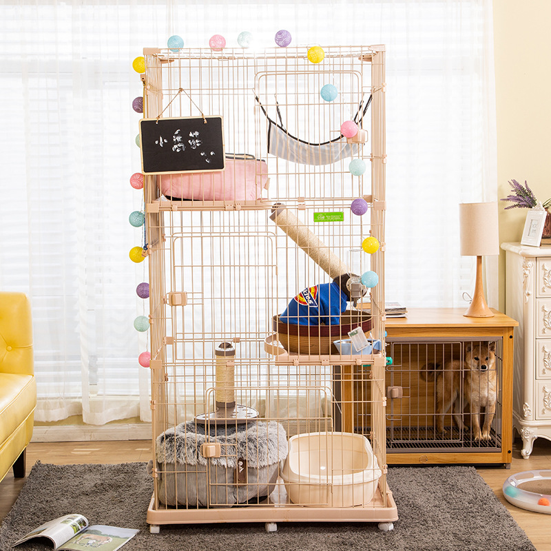 Cretron CR Day Style Cat Cage Cat Villa Home Indoor Triple Cage Free Large Space Cat House Display Isolation Cage