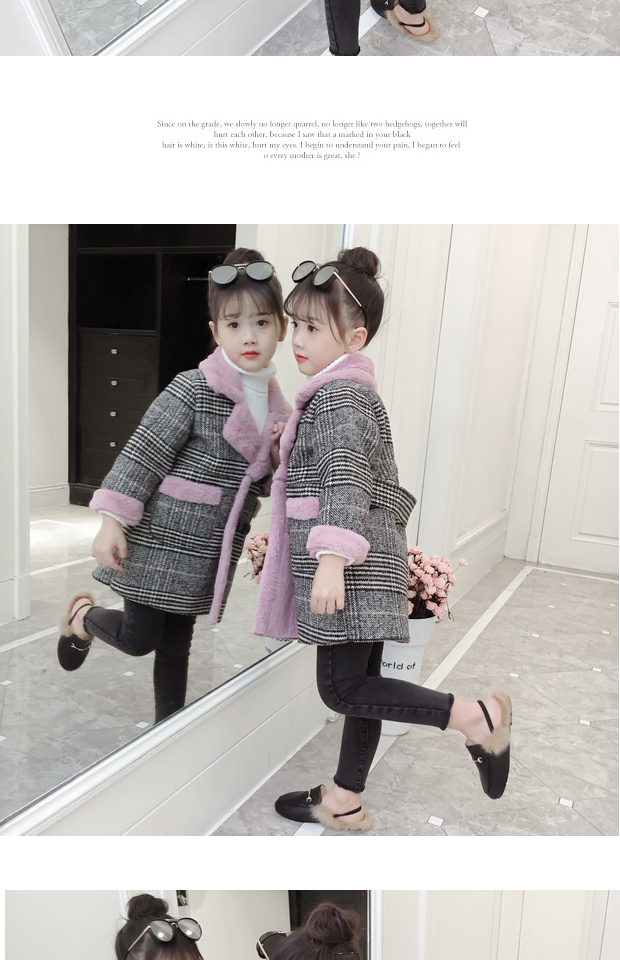 Áo khoác len nữ 2018 phiên bản Hàn Quốc mùa thu đông mới ở các bé lớn cộng với áo khoác len nhung dày dày áo khoác cho bé