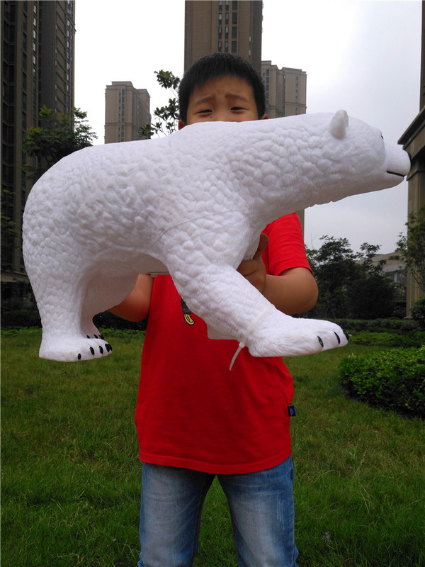 Export Extra-Large Soft Rubber Realistic Wild Animal Model Toy with Sound, Polar Bear 50cm Boy's Gift