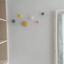 No punching simple Nordic round solid wood hook fashionable door hanging clothes creative hotel room wall decoration hook