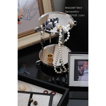 Ruonai Home Silver Egg Series Mirrored Double-layer Ear Streamline Double-layer Bathroom Storage Tray Cloakroom Jewelry Tray