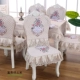 Bàn ăn châu Âu bọc bàn ghế bọc vải đặt ghế bọc đệm đơn giản hình chữ nhật tròn khăn trải bàn ăn ghế bìa khăn trải bàn kính phòng khách