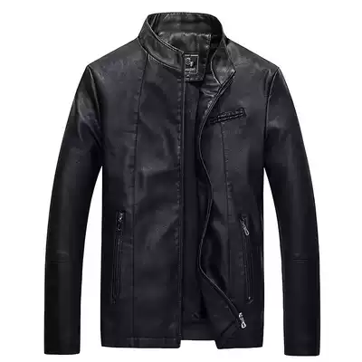 Men's Leather 2020 New Autumn and Winter Leather Jacket Slim Korean Tide Sheep Leather Outer Rest Machine Racing Clothing Stand Collar