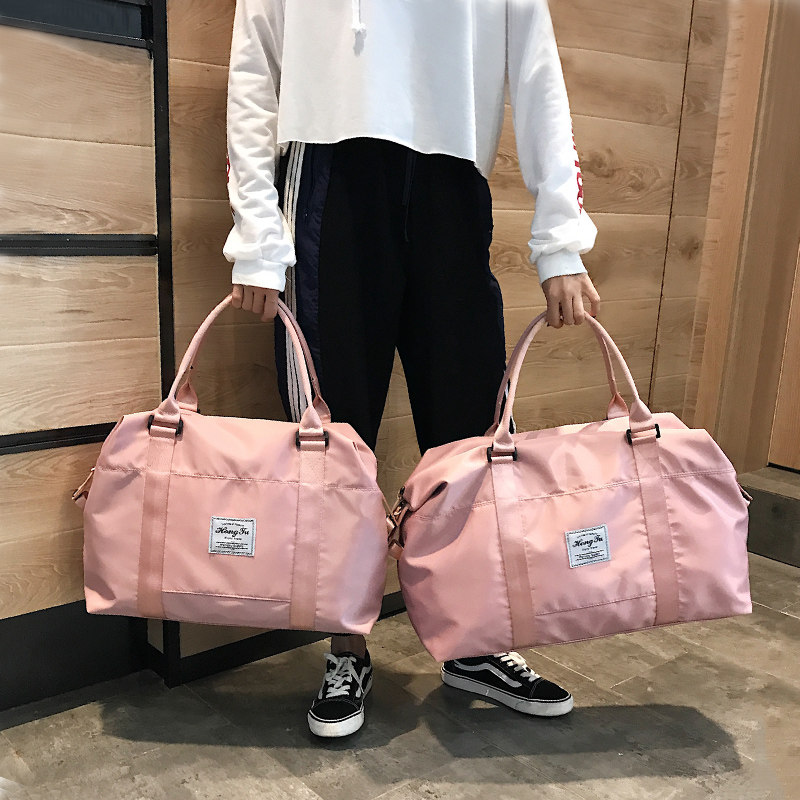 Short Travel Bag Women Hand Containing Luggage Bag Mesh Red Large Capacity Waterproof Light External Travel Luggage Bag Men Tide