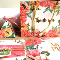 ZOHO European style high-end tote bag Wedding gift return storage packaging paper bag creative forest department hand-painted watercolor flowers