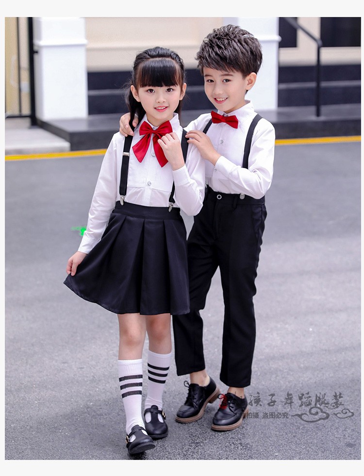 Trang phục trẻ em mẫu giáo tốt nghiệp mặc trình diễn bib trường tiểu học hợp xướng nam và nữ trình diễn trang phục mùa hè trang phục biểu diễn đẹp