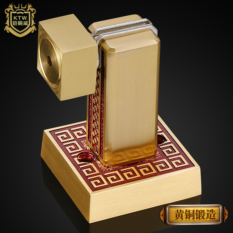 Armor copper Wei Chinese all-copper door door suction European pure copper backgrain suction door touch the ground wall-mounted door block door block