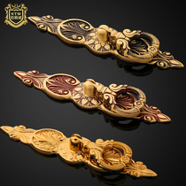 Armoured Copper Wich All Copper Single Hole Drawer Pull Handle Pure Copper Wardrobe Cabinet Handle Extravagant handle Eurostyle LF-017 #