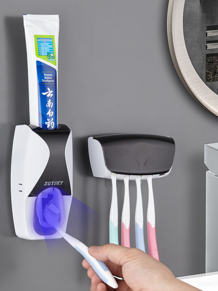 Net red automatic toothpaste squeezer Wall-mounted toothbrush holder Toothpaste artifact punch-free toothbrush toothpaste squeezer