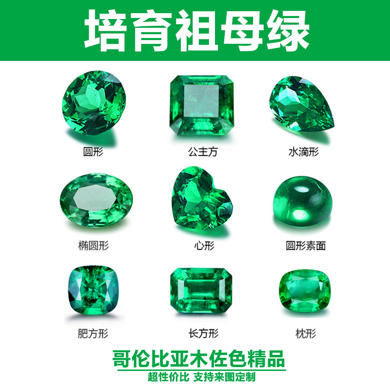 1 Carat Mozuo Emerald Loose Stone, Laboratory-Grown Colombian-Zambian Synthetic Colored Gemstone