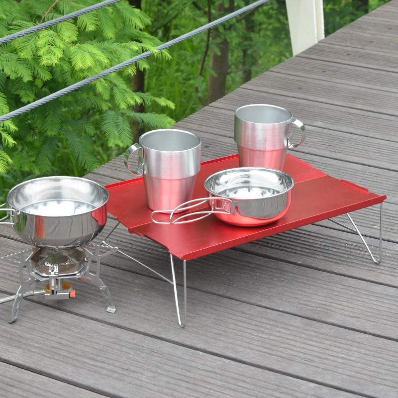 Outdoor Portable Mini Aluminum Alloy Table Super Light Folding Wild Table Camping Self Driving Pituitary Fishing Barbecue Small Tea Table