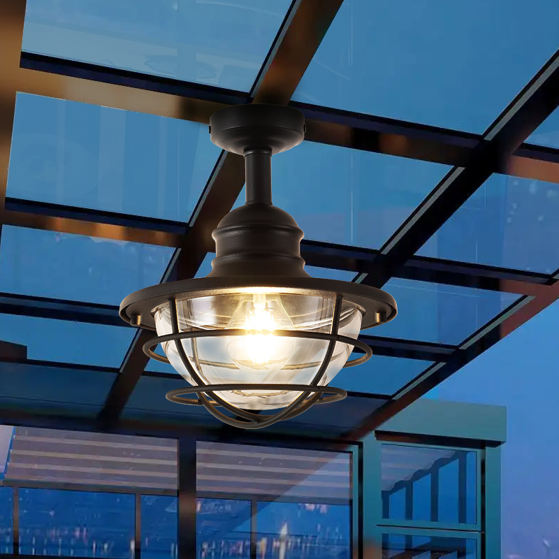 Special Ceiling Light for Glass Sunrooms, Outdoor Waterproof Balcony Pavilion Chandelier, American-Style Outdoor Canopy, Courtyard Kitchen