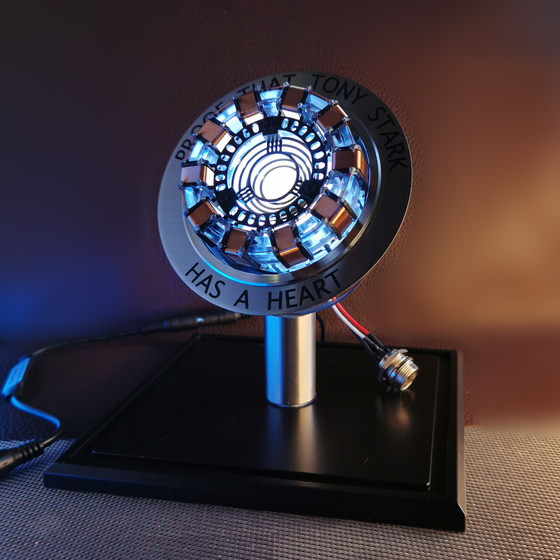 Iron Man Core Ark Reactor Alloy Model Metal Chest Lamp MK Alloy Reactor Figure Ornament Assembly